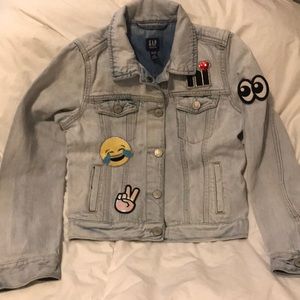 Gap kids emoji jean jacket